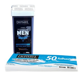 Kit Cera Men Powerful Roll-on e Lenço Descartável Depimiel em Oferta na Shopee