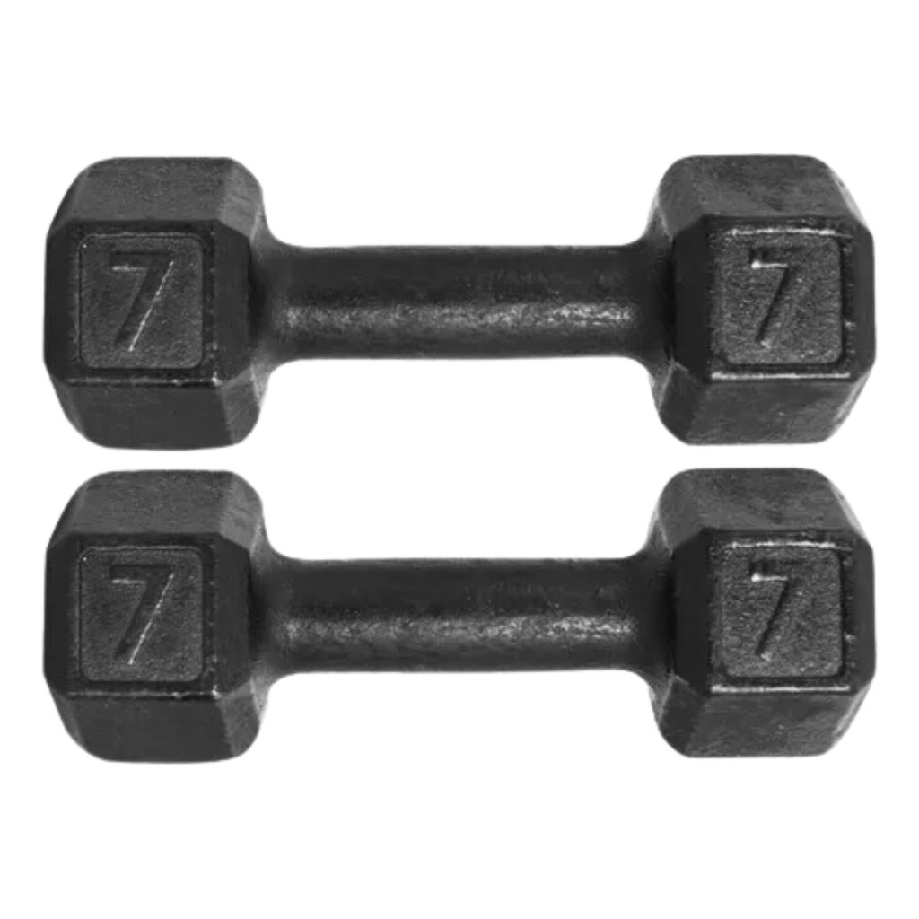 Par Halter Sextavado | 7kg | One Life Sports® – Condicionamento Musculação Funcional