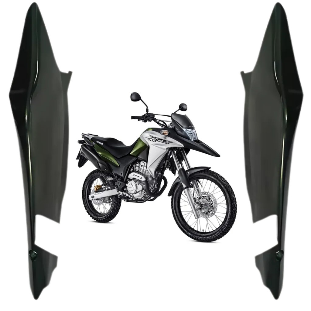 Par Carenagem Rabeta Lateral Tampa Traseira Verde Lizard Perolizado Honda Xre 300 2017 2018