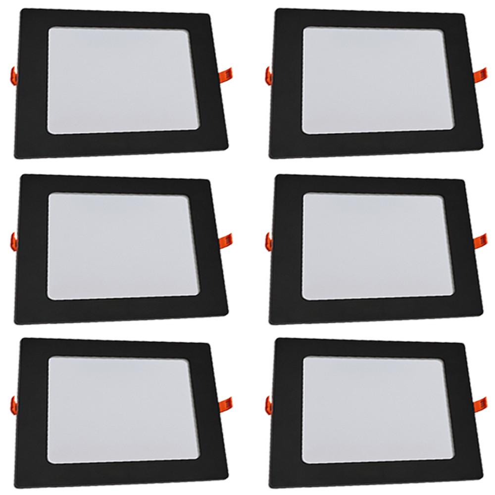 Kit 6 Painel Plafon Quadrado Embutir 18W Luz Branco Frio 6500K Bivolt 127v 220v Avant