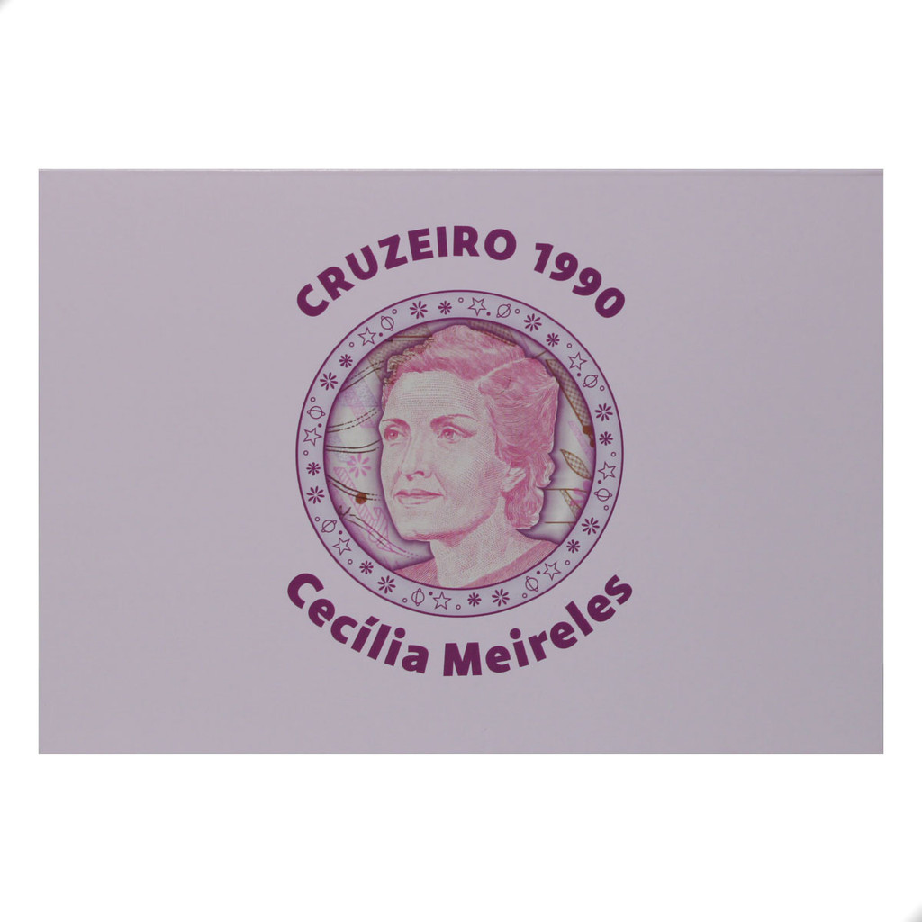 Folder Encarte para Cédula de 100 Cruzeiros 1990 Cecília Meireles