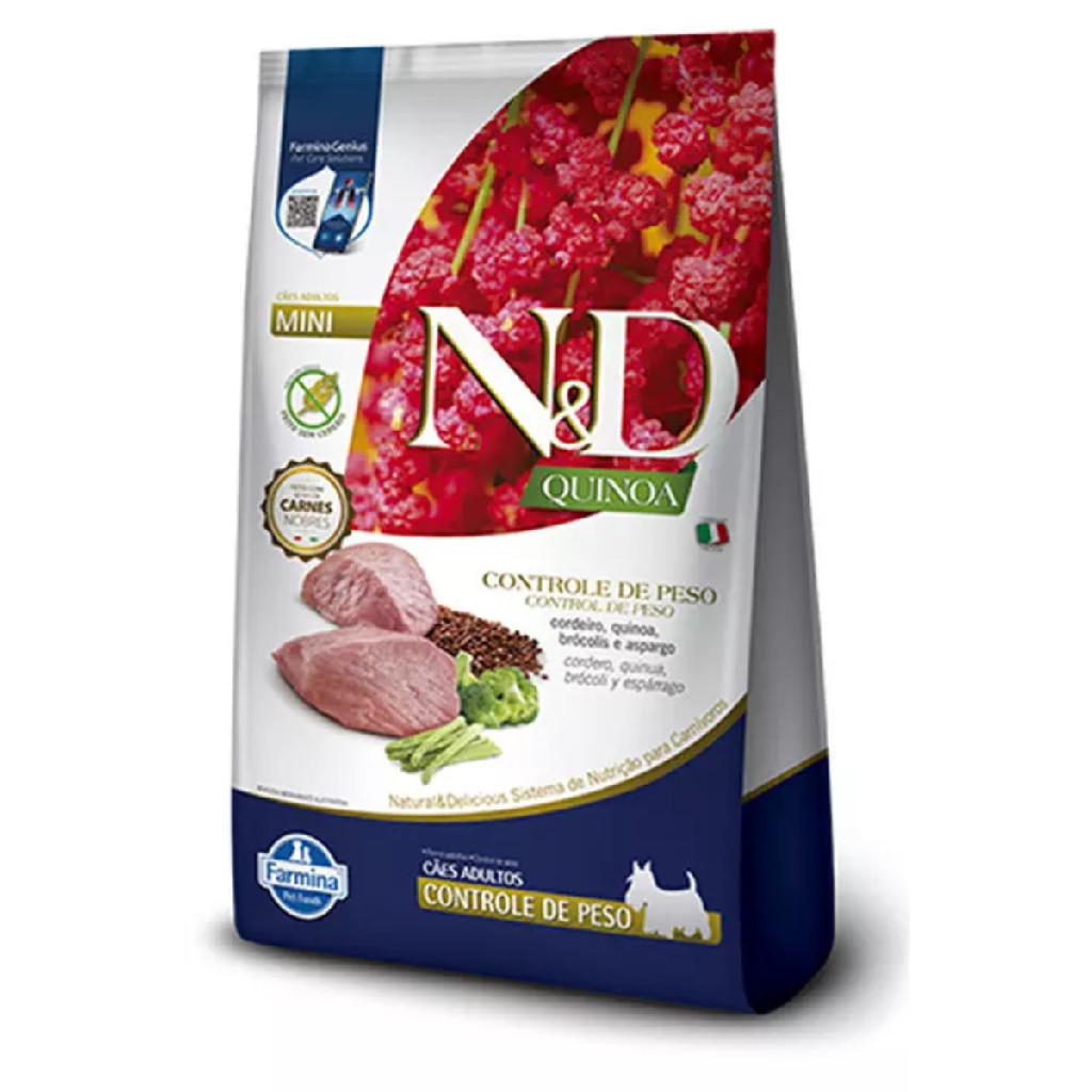 Ração N&D Quinoa 2,5Kg Controle de Peso Cães Adultos Mini em Oferta na Shopee