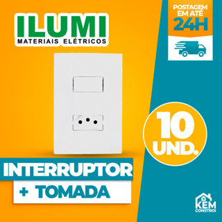 Interruptor + Tomada 10a Simples 4x2 Linha I9 Ilumi em Oferta na Shopee