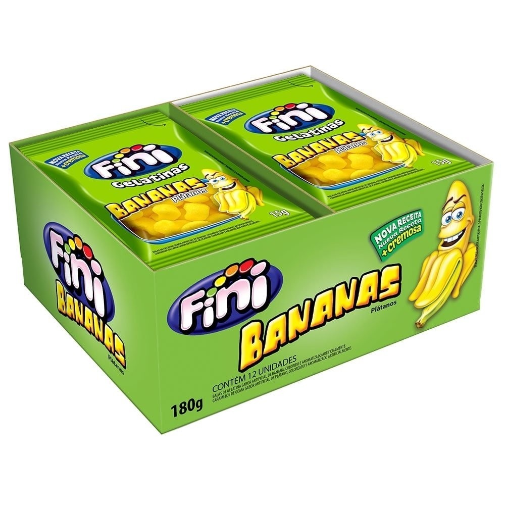 Bala Fini Gelatina Banana 15g Embalagem com 12 Unidades - Food & Beverages