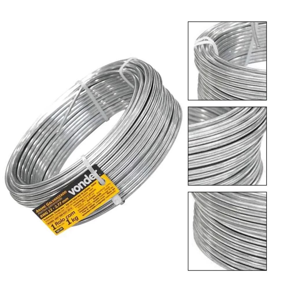 Arame Galvanizado 2.77mm Rolo 1kg BWG 12 VONDER em Oferta na Shopee