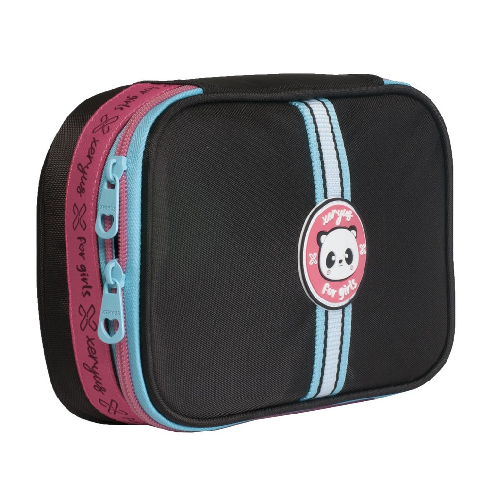 Estojo Box Escolar Com Elástico 36 Pens Panda Pandinha Preto em Oferta na Shopee