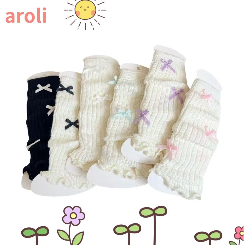 Meia De Malha AROLI , Capas De Meias Infantis De Acrílico Com Laço , Polainas Quentes Doce em Oferta na Shopee