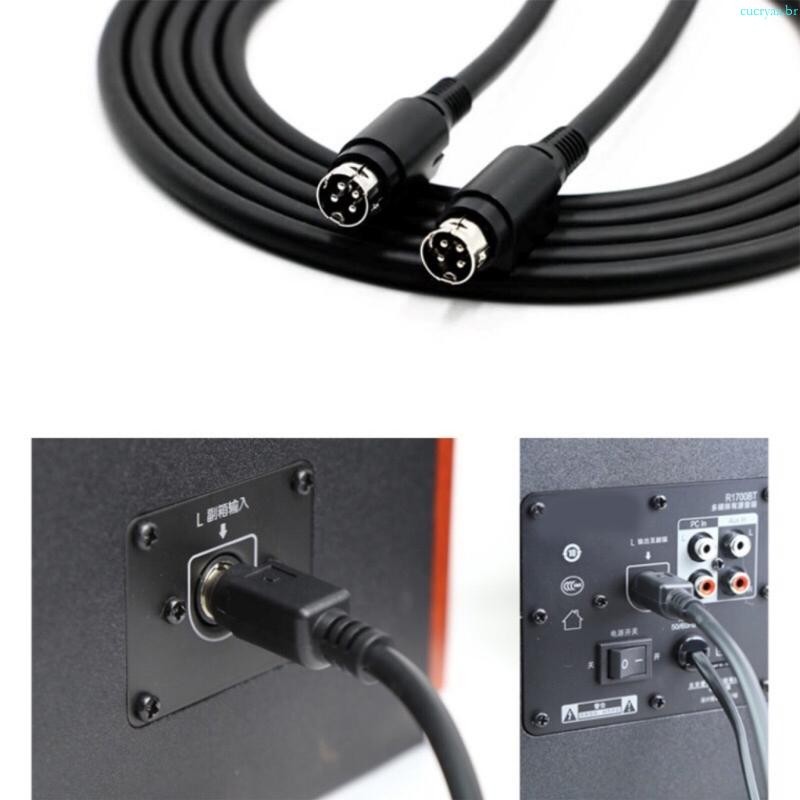Cucriaa Conectores DIN 4 Pinos Para R1700BTR1600TIII Alto-Falante Fio Som Perdas Amplamente Util