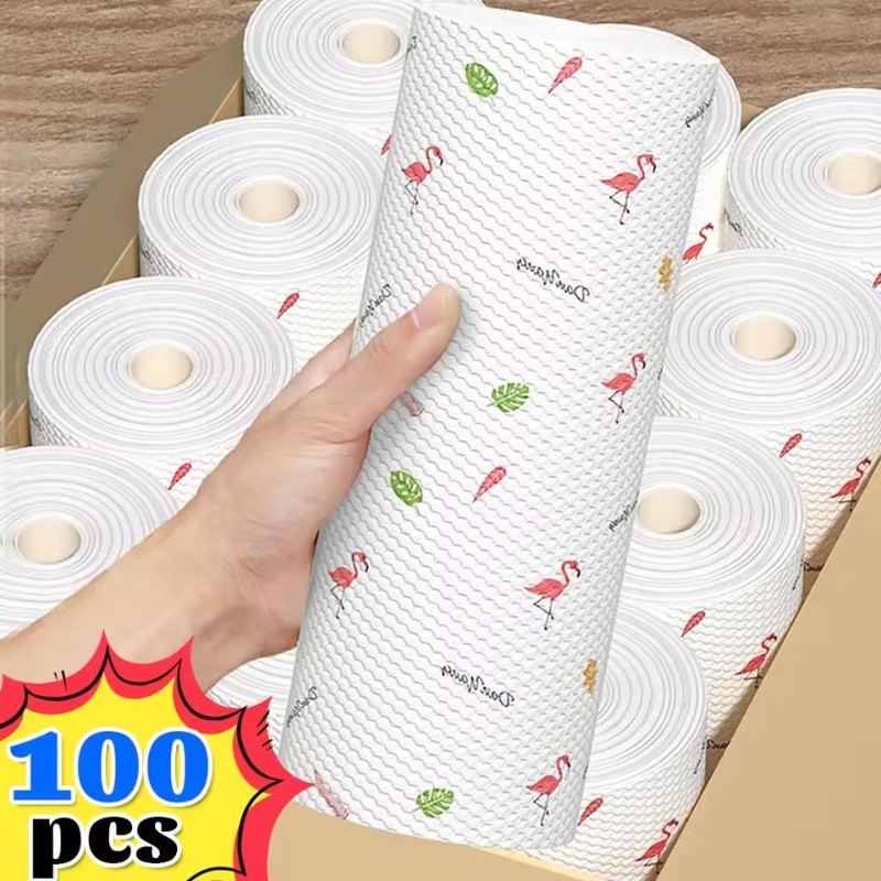 Panos Descartáveis Ecológicos De 100 Unidades Com Design De Quebra De Ponto | De Cozinha Absorventes De Óleo , Para Limp
