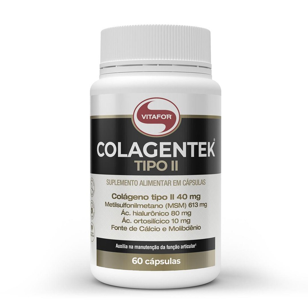 Colagentek Tipo II 790mg 60cap - Vitafor