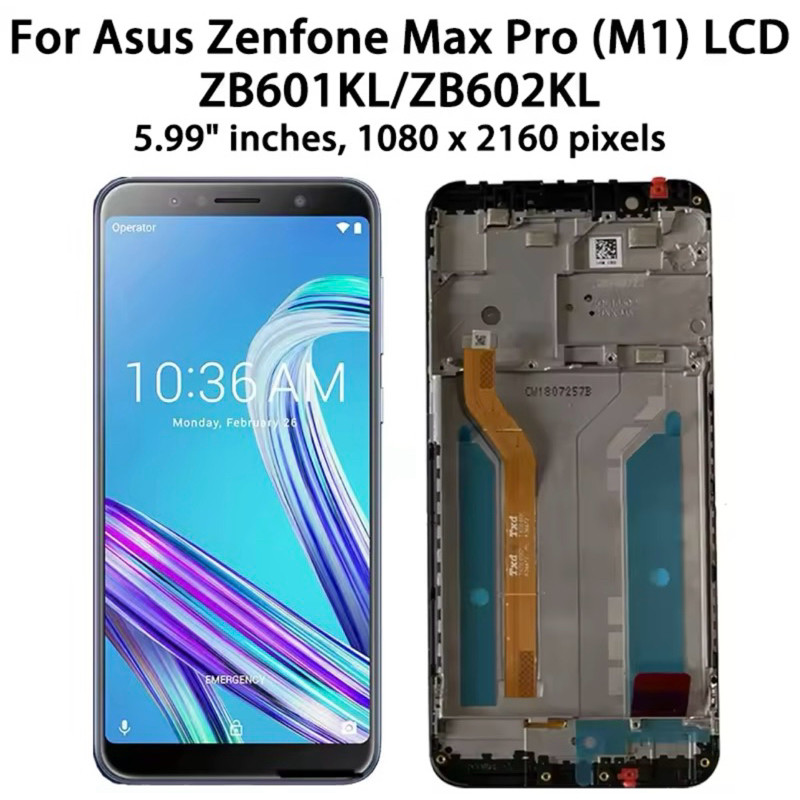 Frontal Tela Display Touch Para ASUS ZenFone Max Pro M1 ZB601KL ZB602KL X00TD Com Aro Pronto Entrega