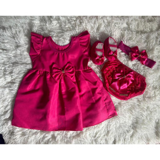 kit vestido 4 peças luxo menina em Oferta na Shopee