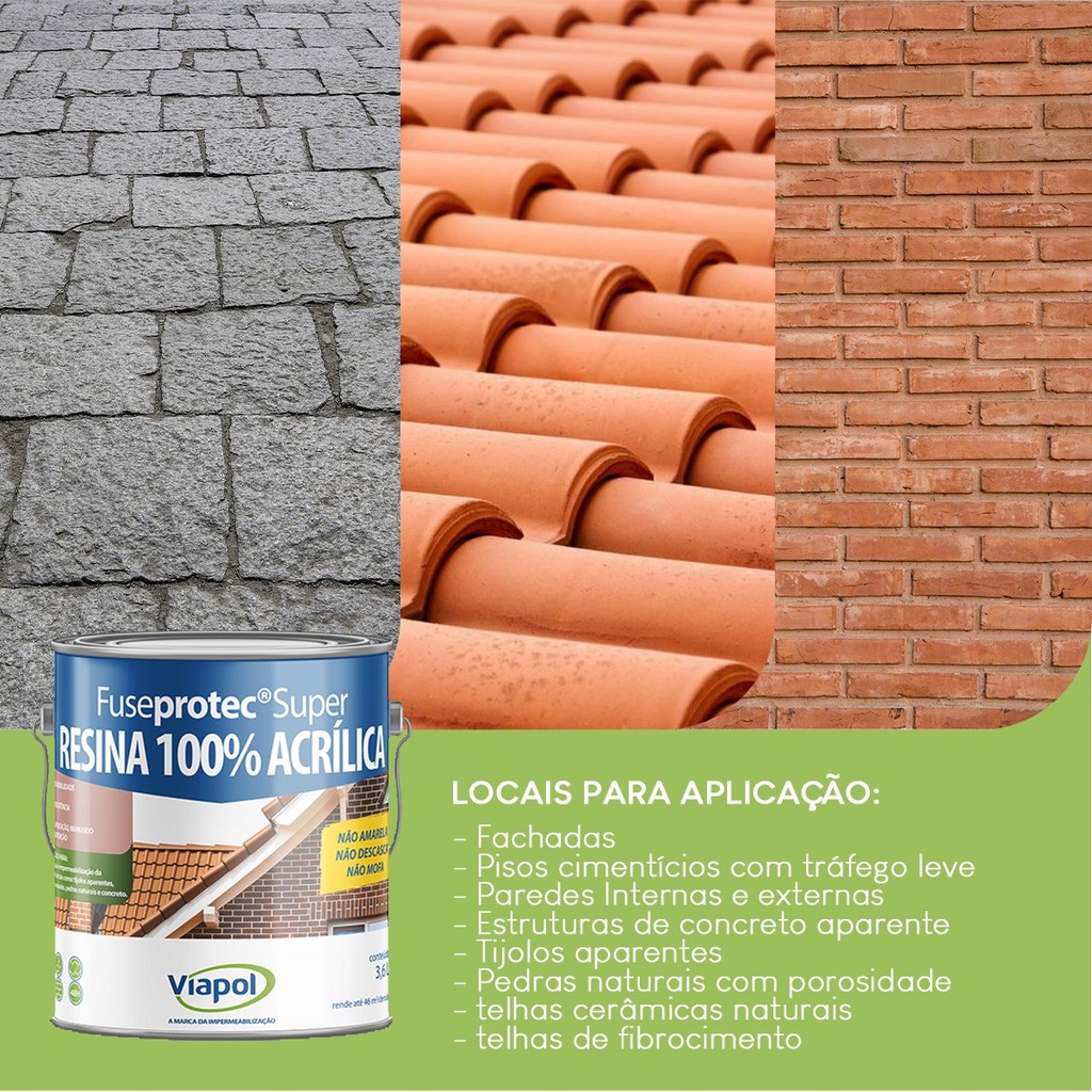 Resina Acrílica 100% Fuseprotec Não Impregna Sujeira 3,6l | Brilhante, Fosco e acetinado · foto 2
