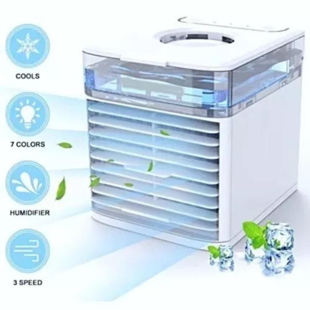Climatizador Luz Led Original Mini Ar Condicionado Portatil Air Cooler Umidificador