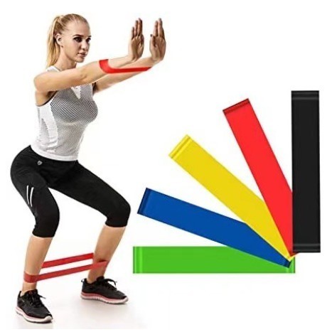 Kit 5 Faixa Elástica de Resistência Mini Band para Treino Yoga Pilates Treino Academia Musculação em Oferta na Shopee