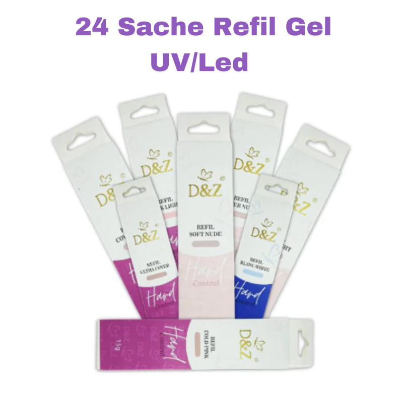 REVENDA -24 Sache Refil Gel UV/Led D&Z Gel Control - 15ml