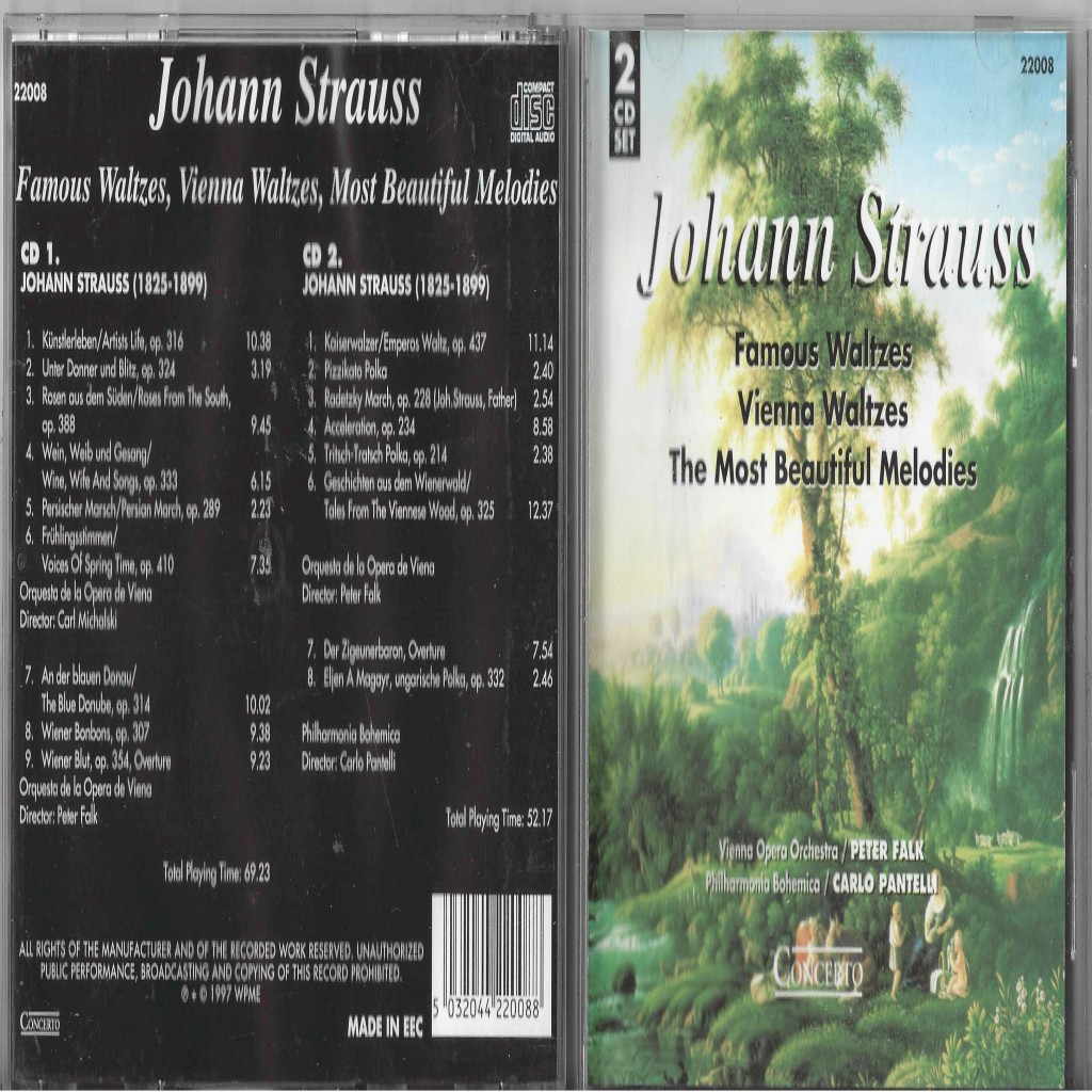 CD - Famous Waltzes + Vienna Waltzes + The most Beautiful Melodies (CD Duplo) autor Johann Strauss