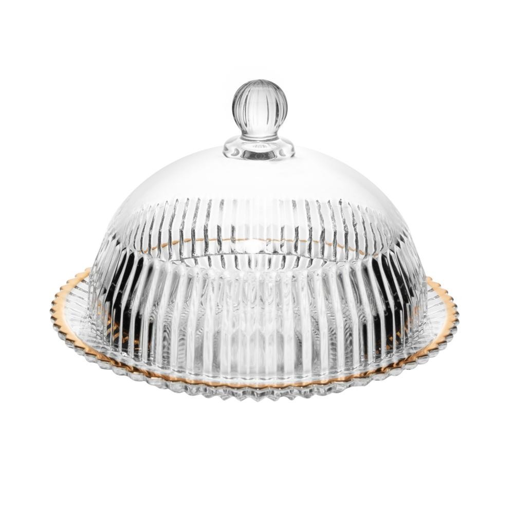 Queijeira Wolff Imperatriz de Cristal Fio de Ouro 20cm