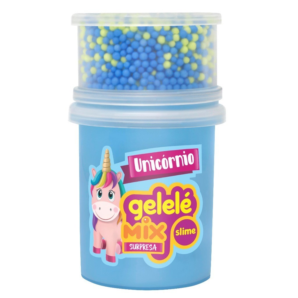 Slime Gelelé Unicórnio Mix Bolinha Brinquedo Surpresa 1 UNIDADE de 153g Marca Doce Brinquedo