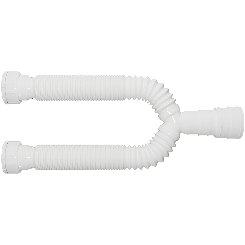 Sifão Duplo Branco Com Porca Blukit