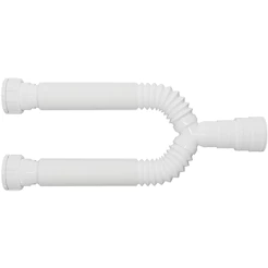 Sifão Duplo Branco Com Porca Blukit