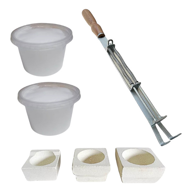 Kit P/fundição Cadinho Quadrado N4 N5 E N6 + Suporte + Boráx