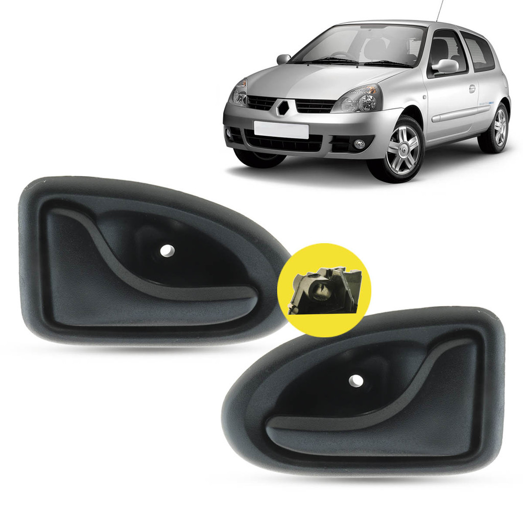 Par Maçaneta Interna da Porta Dianteira Traseira Encaixe Cabo Aço Renault Clio Master Mégane Scénic Hatch Sedan Symbol