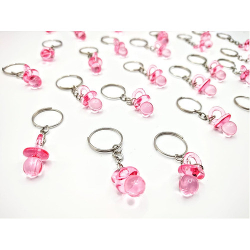 Chaveiro De Chupeta De Acrílico 50 Peças Pink Rosa Mini Atac Promoção