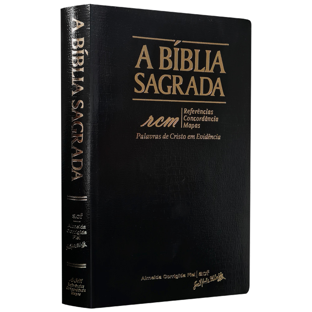 Bíblia Sagrada RCM | ACF | Letra Gigante | Capa Recouro Alligator Preta em Oferta na Shopee