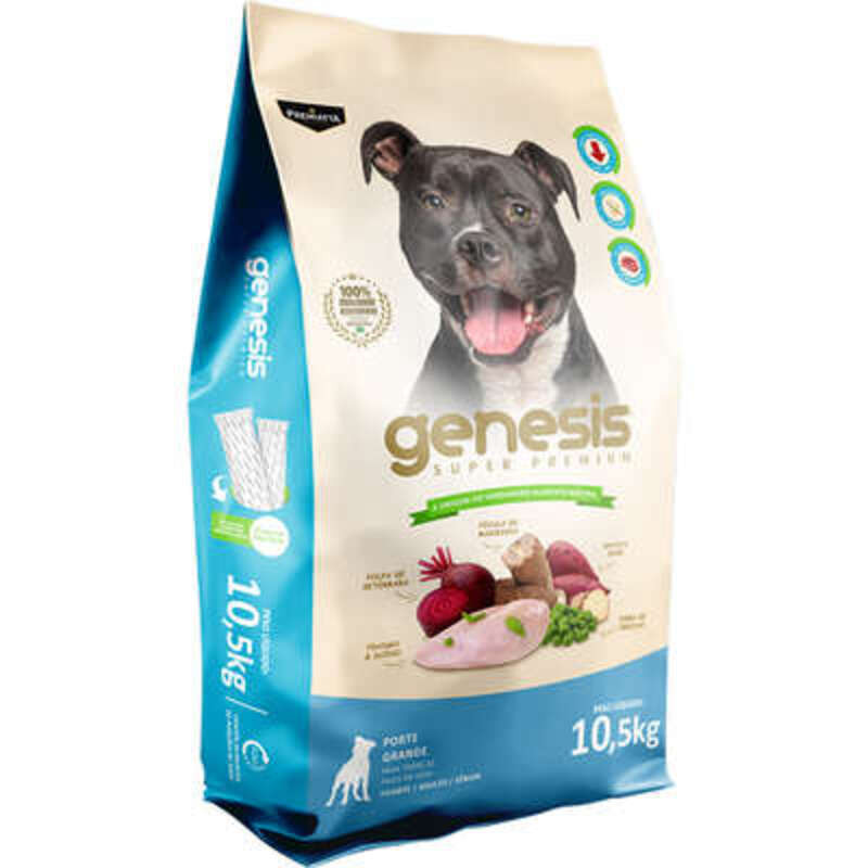 RAÇÃO PREMIATTA GENESIS CÃES PORTE GRANDE FRANGO E SUÍNO 10.5KG
