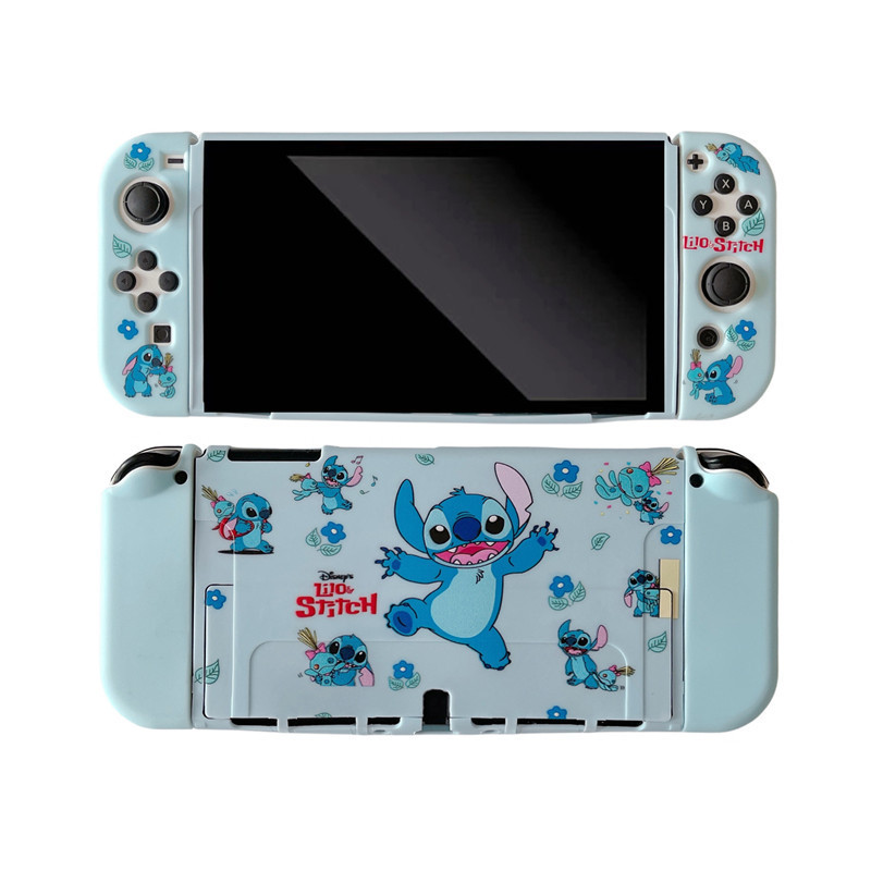 Nova Disney Cartoon Stitch Caso De Jogo Para Nintendo Switch Tpu Pintado NS Capa Protetora Oled Casca Macia