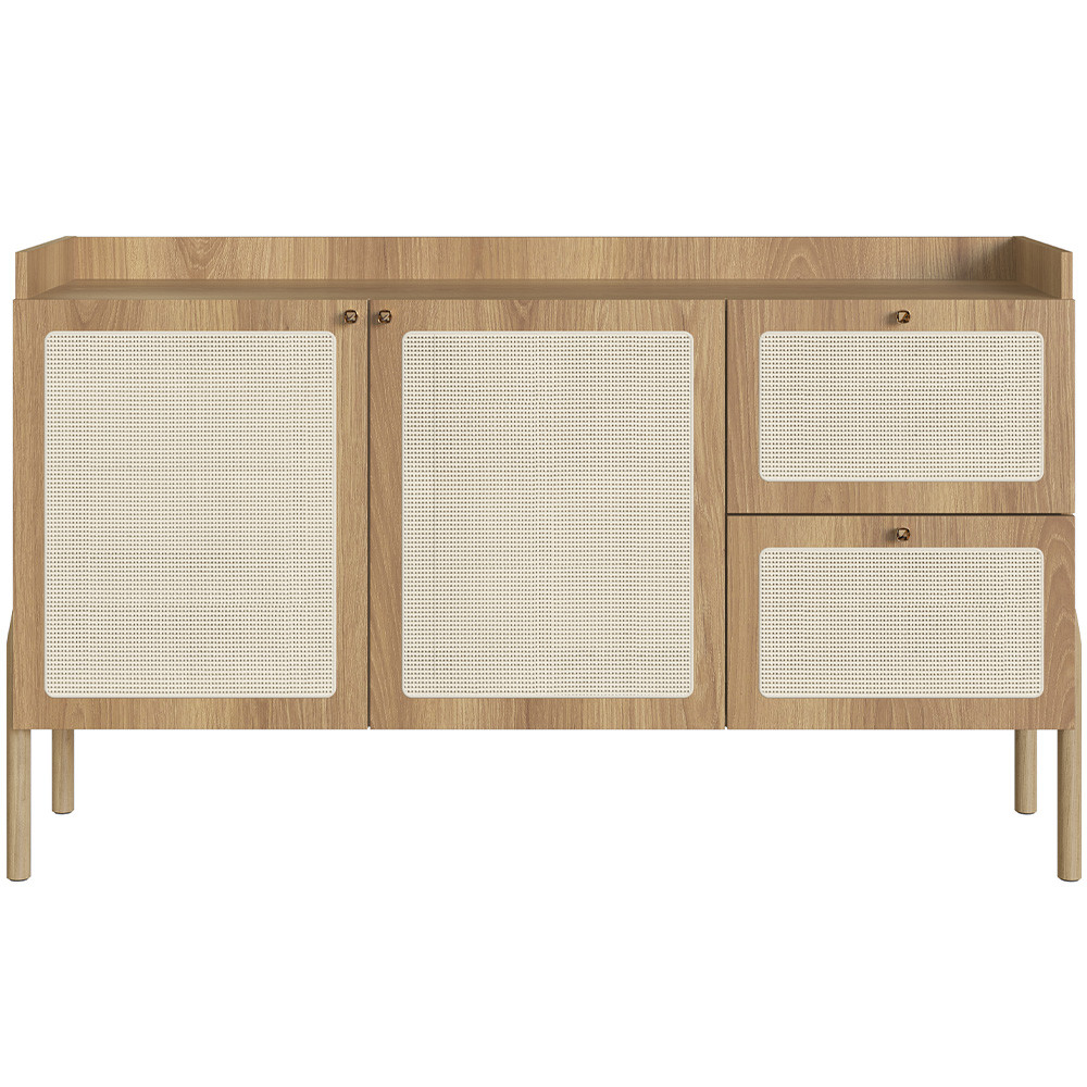 Aparador Buffet Para Sala de Jantar 139cm Pés Madeira Moss A03 Hanover Roble - Lyam Decor — imagem 2 de 2