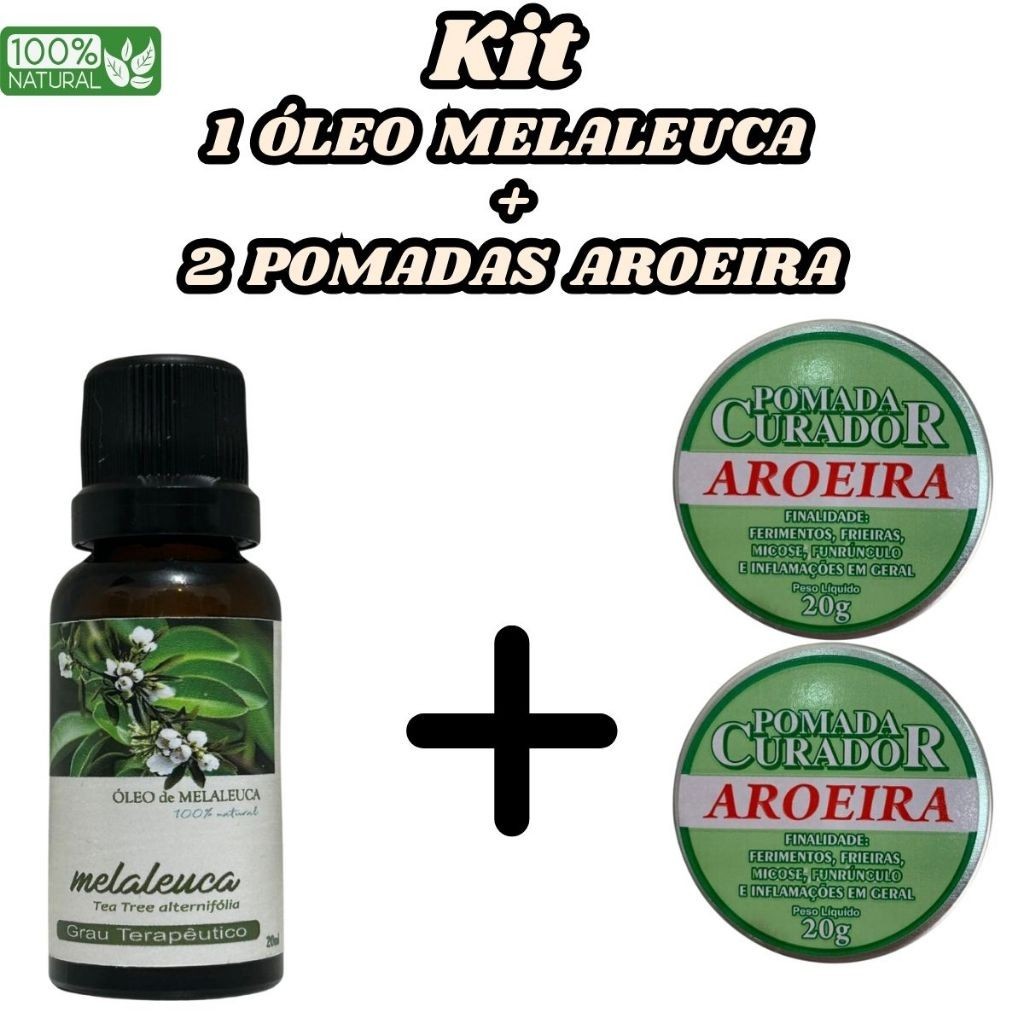 kit oleo de melaleuca UZZE + 2 pomada de aroeira 20 g