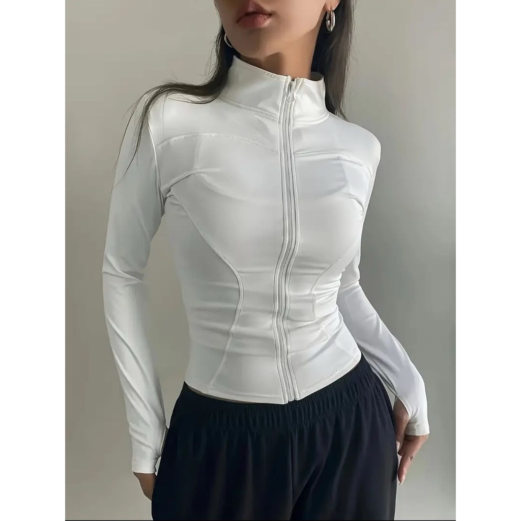 blusa manga longa gola alta academia suplex dia a dia inverno moda 2025