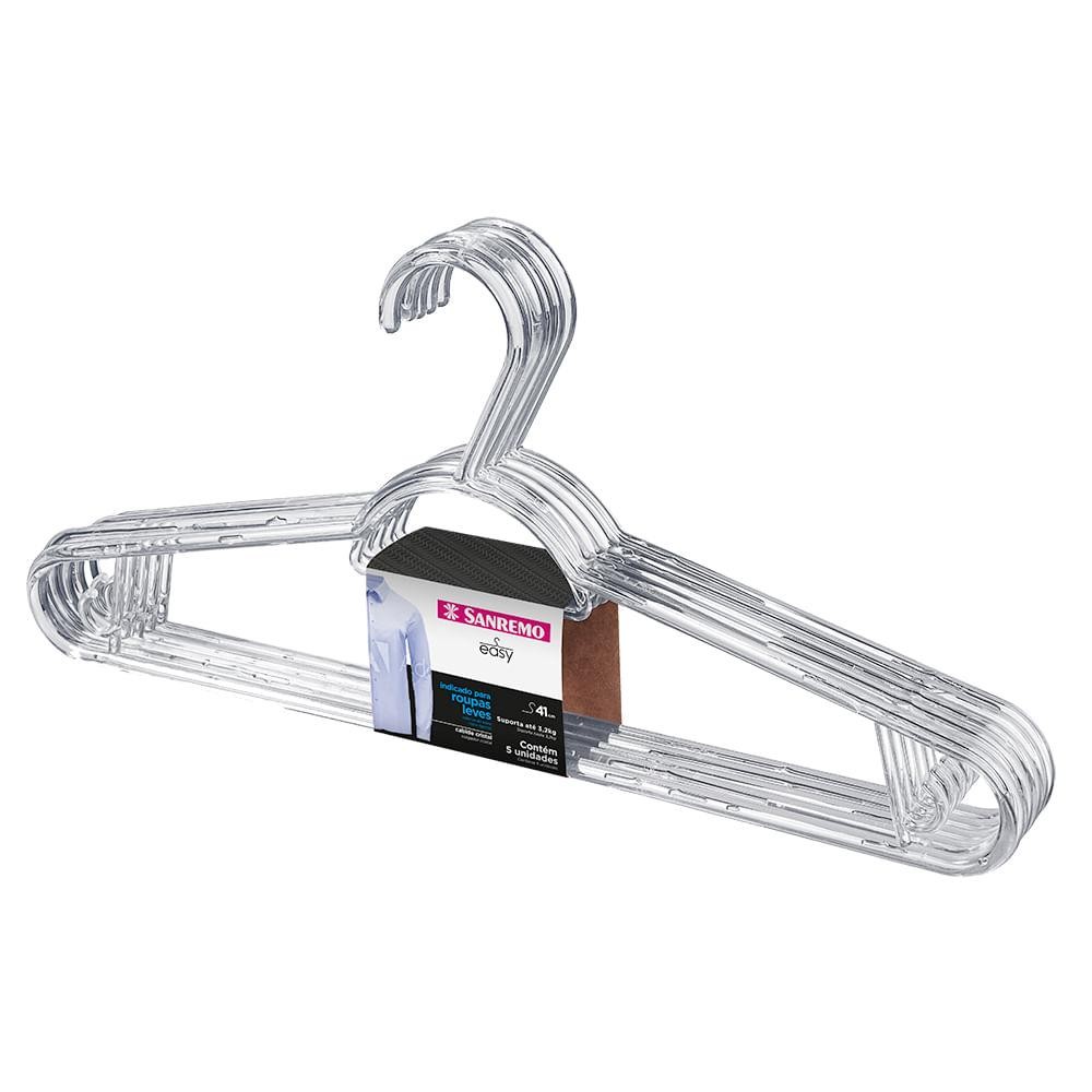 Cabide Plástico Multifuncional Transparente 41cm Sanremo 5 Un em Oferta na Shopee