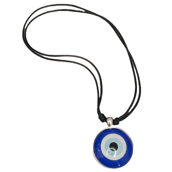 Colar Olho Grego Com Pingente - Proteção Inveja Mal Olhado Cordão Ajustavel Preto Ajustavel em Oferta na Shopee