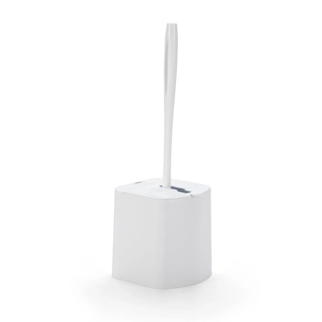 Escova Sanitária de Banheiro com Tampa Articulável Branco Quadrada