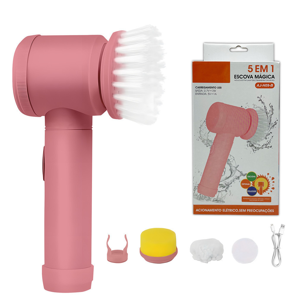 Escova Elétrica de Limpeza 5 em 1 Sem Fio Limpador Multiuso Prático em Oferta na Shopee