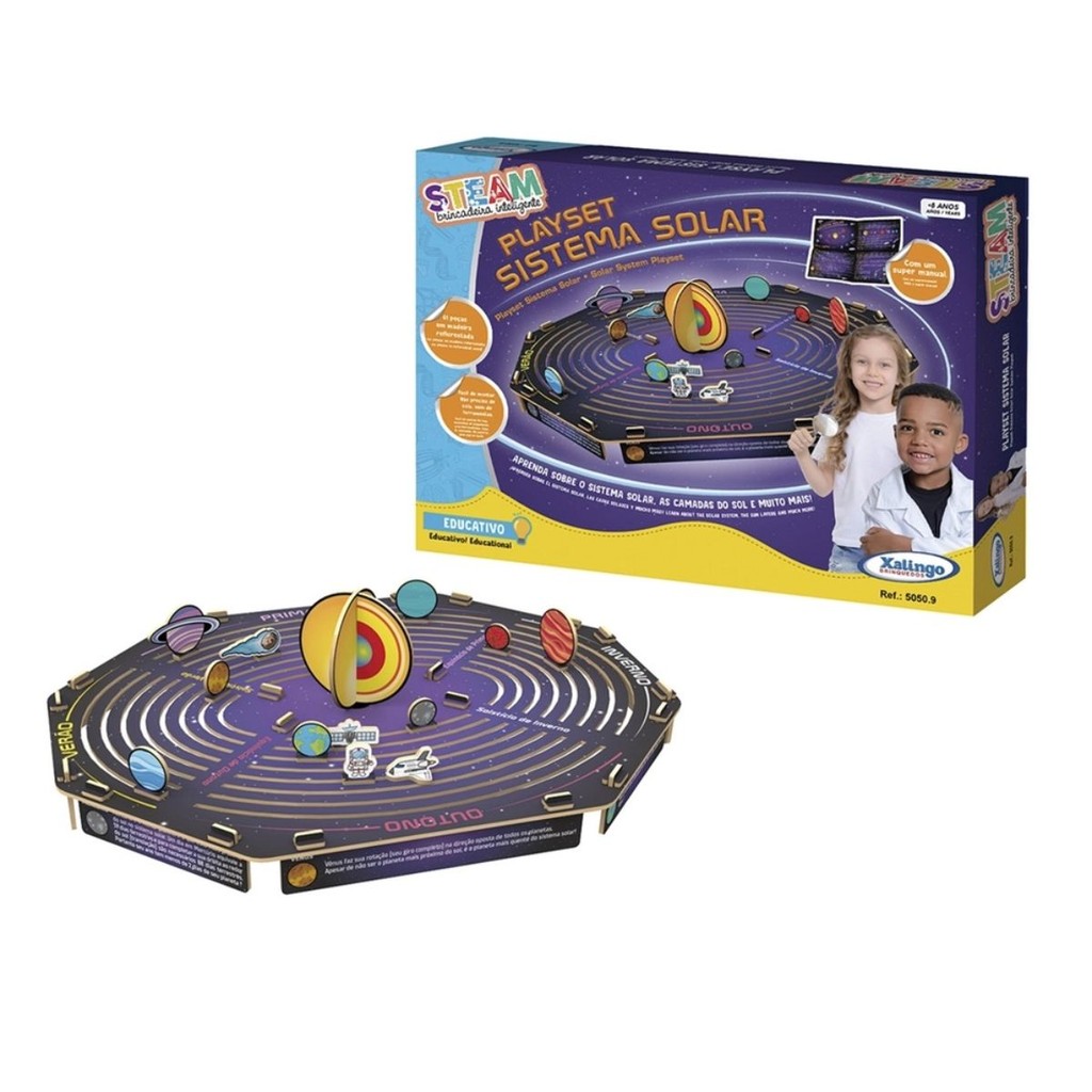 Brinquedo Educativo Solar Em Madeira Xalingo Steam Sistema