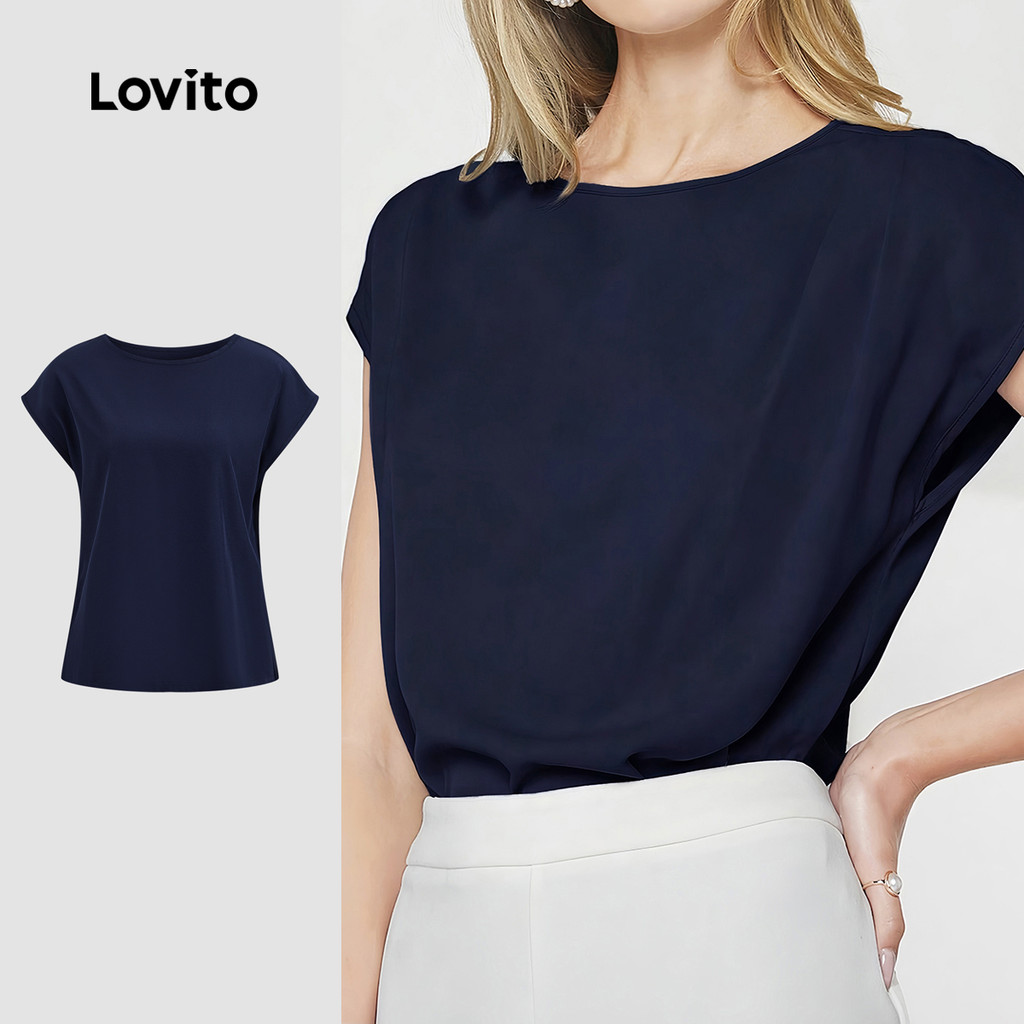 Lovito Blusa Elegante Gota D'Água Blusa Verão/Primavera Para Mulheres L128ED620 - Women Clothes