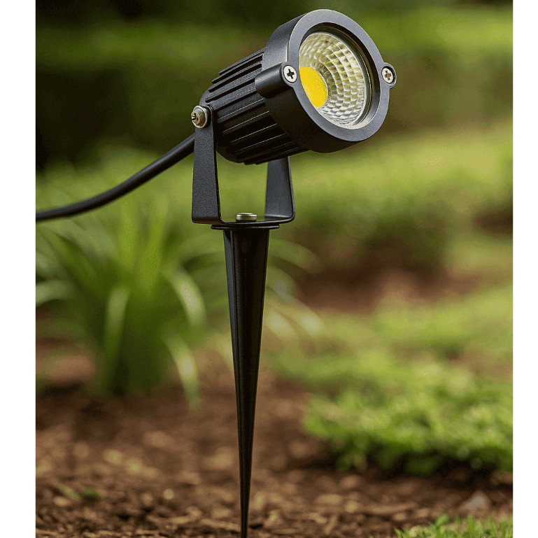 Luminária Espeto Jardim Cob Led 5w Branco Quente Branco frio e Verde Jardim Decoração Iluminação