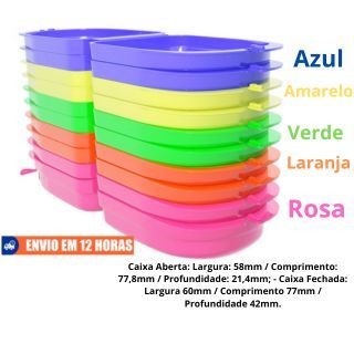 Kit 3 Caixas Para Aparelho Ortodôntico - Guardar Aparelho Móvel/Dentadura - 3 Unidades
