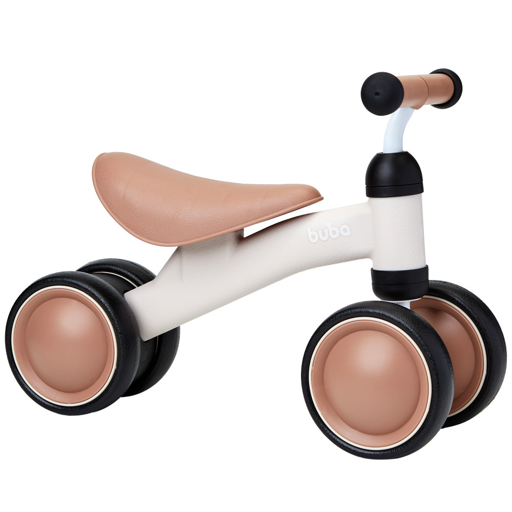 Bicicleta De Equilíbrio 4 Rodas Para Bebês Desenvolvimento Coordenação Motora Buba Bege