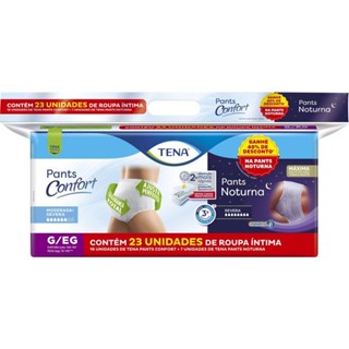 Kit Tena Roupa Íntima Confort G/EG 16un + Roupa Íntima Noturna G/EG 7un em Oferta na Shopee