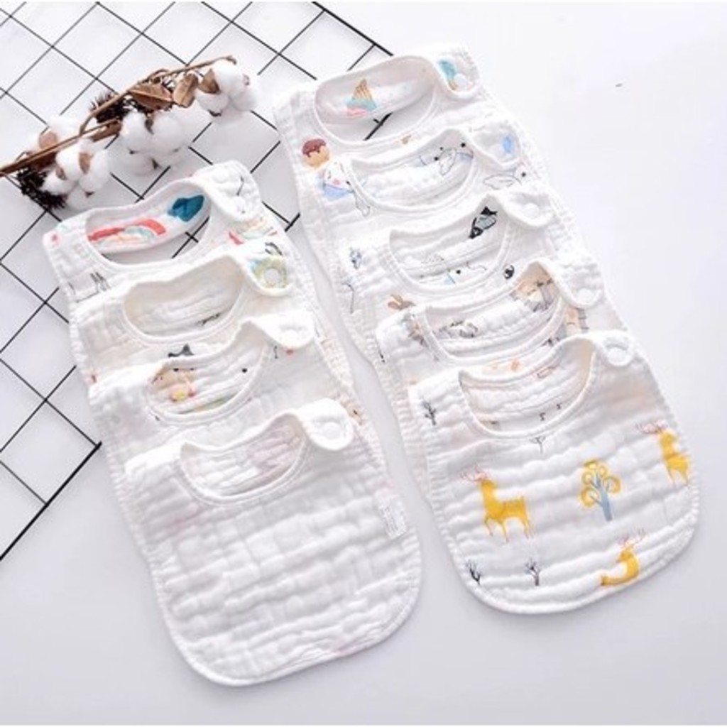 Babador Infantil Oito Camadas Mãe e Bebê Algodão Absorvente - 4055 em Oferta na Shopee