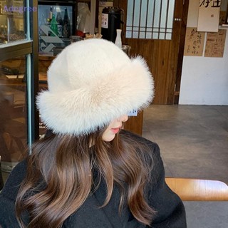 Adegree Fofo Falso Balde Chapéu Para Mulheres Luxo Pelúcia Pescador Quente Inverno Engrossar Frio Neve Dia Panamá Novo em Oferta na Shopee