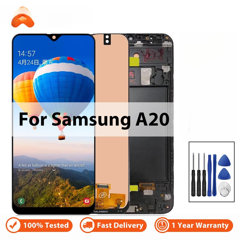 Tela LCD de 6,4'' A205 para Samsung A20 A205, Conjunto de Display e Touch Screen, A205GN A205S A205YN A205F A205FN, Subs