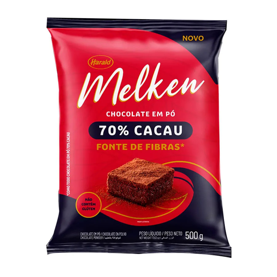 Chocolate em Pó 70% Cacau 500g Melken - Harald