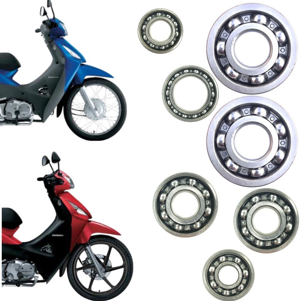 KIT ROLAMENTOS DO MOTOR E CAMBIO HONDA BIZ 125 ES / KS / + 2006 A 2010 TRANSMISSÃO BIZ125