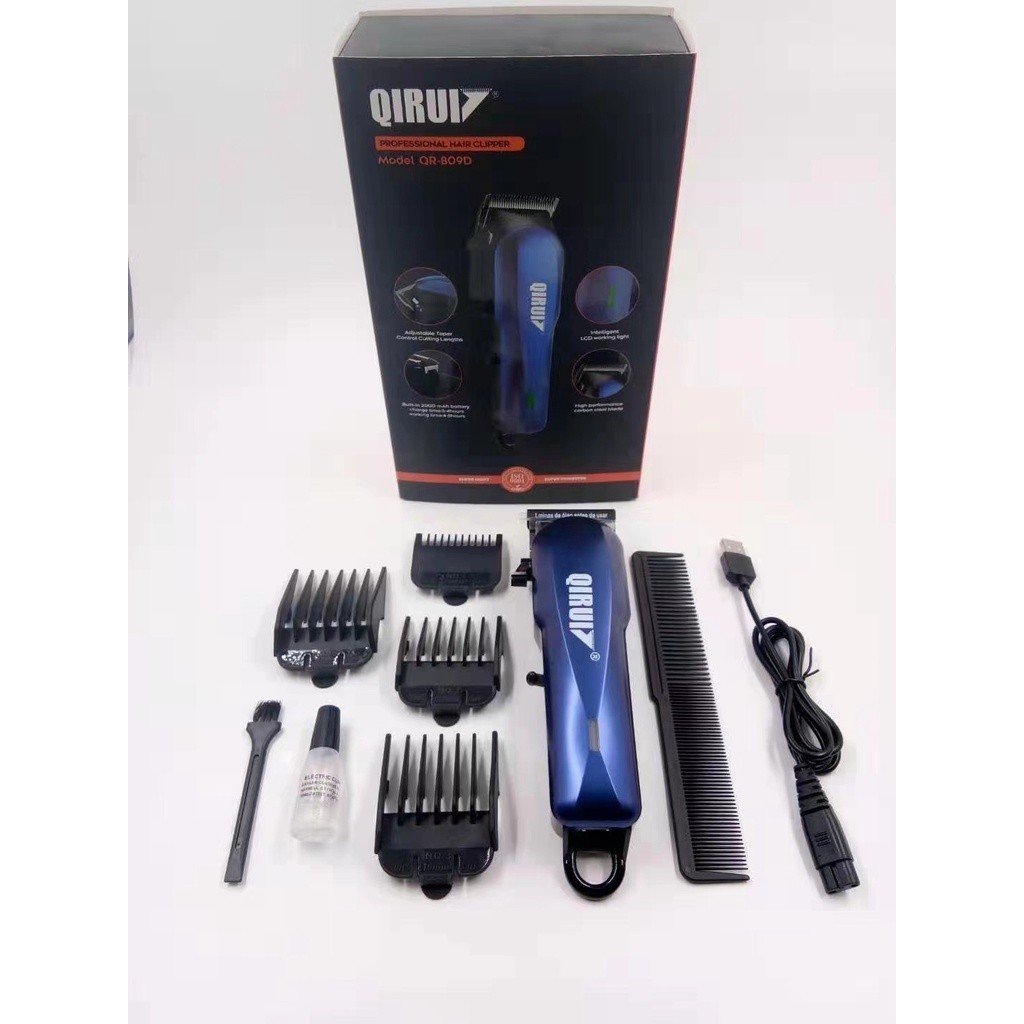 Máquina de Cortar Cabelo Profissional Qirui Hair QR-809D Clipper Com Indicador Bateria em Oferta na Shopee